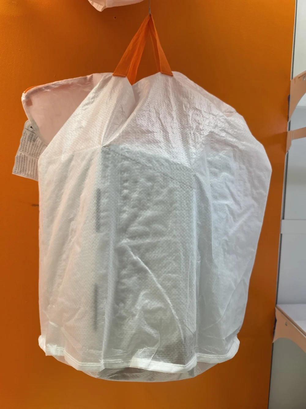 IKEA White Tote Bag with Orange Handles